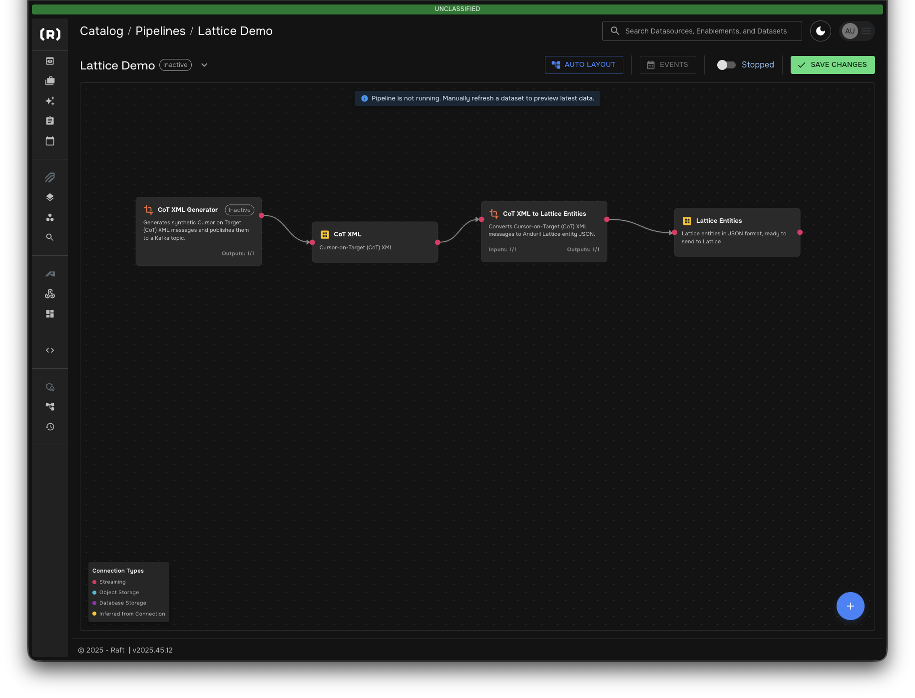 New output dataset node added