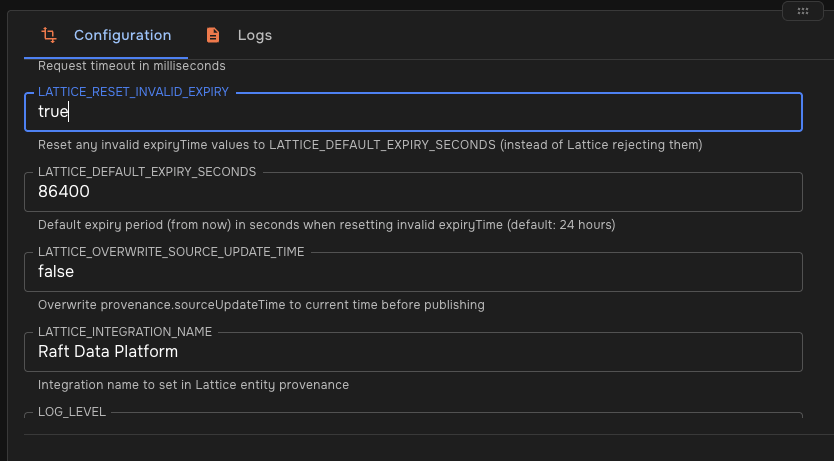 lattice config invalid expiry