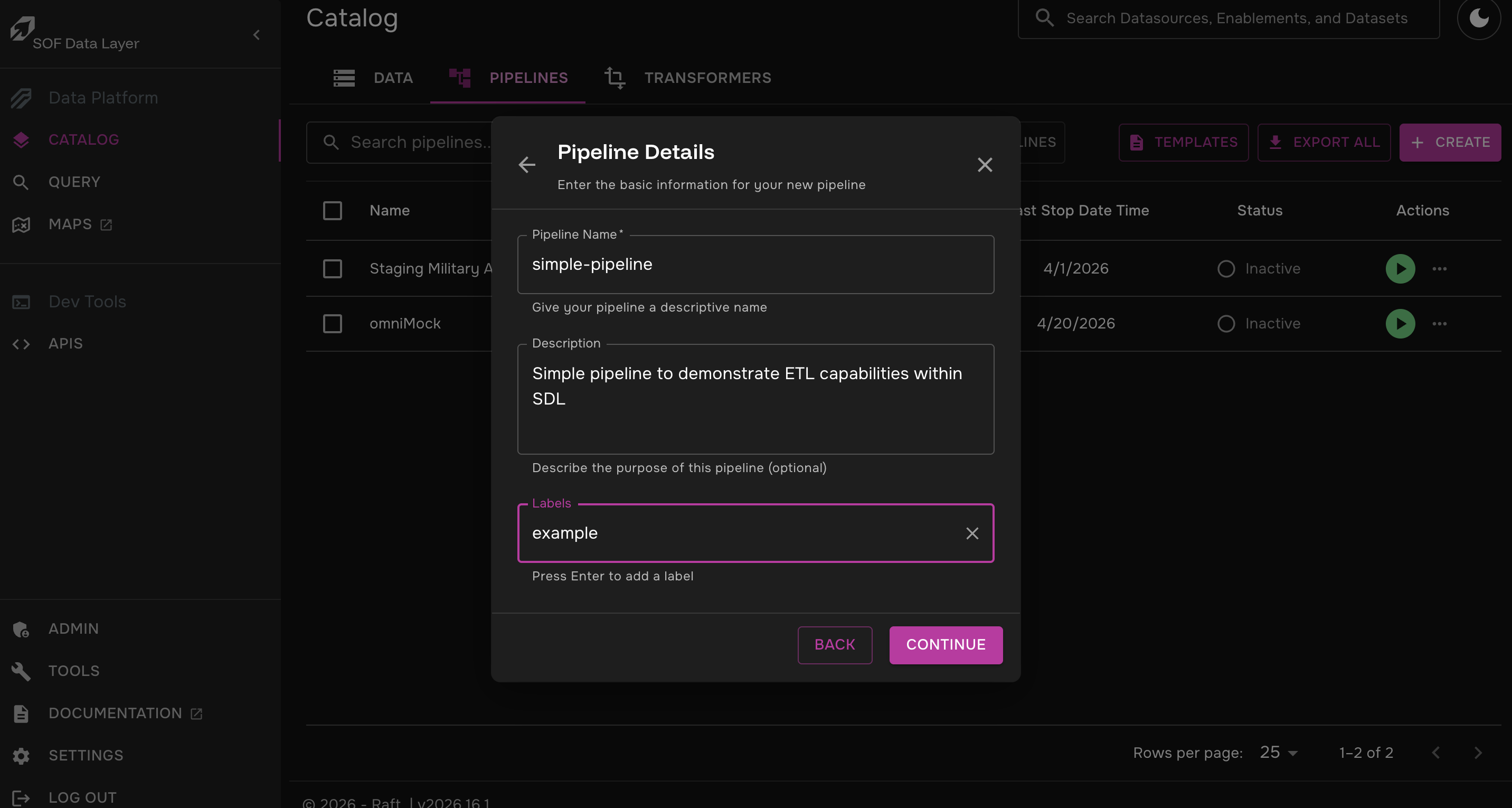 Create Pipeline