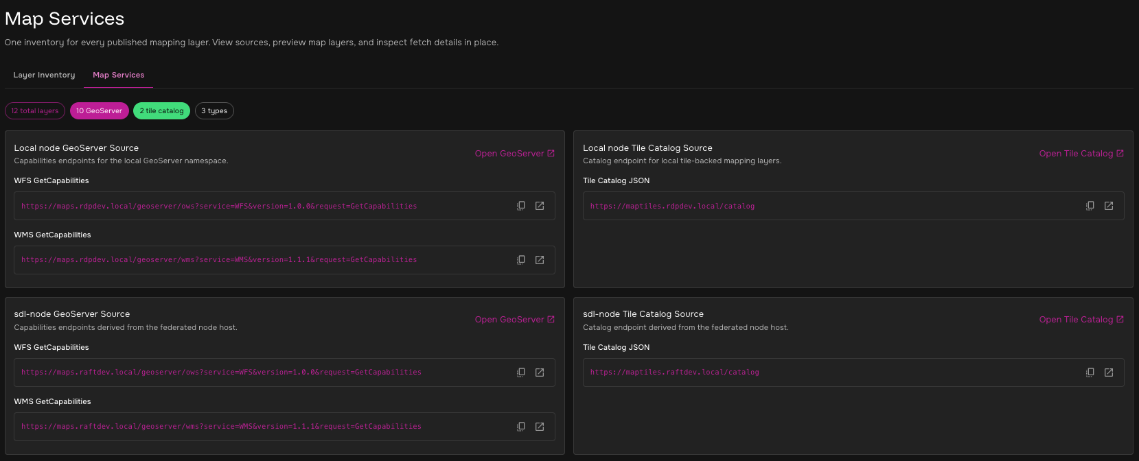 Maps Services Tab